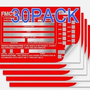 Annual Vehicle Inspection Label 30 Pack 1.6 mil  Aluminum
